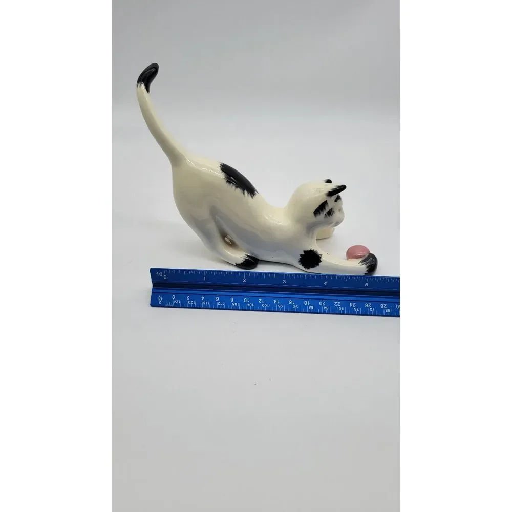 Vintage Mitzi Robert Simmons Ceramics Cat Playing With Ball‎ Of Yarn Japan